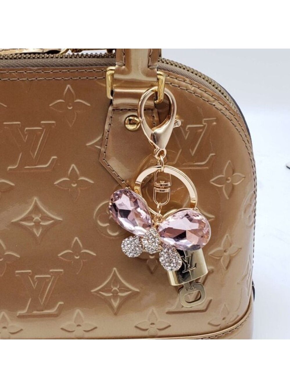 Authentic Louis Vuitton Gold Lock & Key ✨ Bag Charm Unbranded Butterfly Keychain